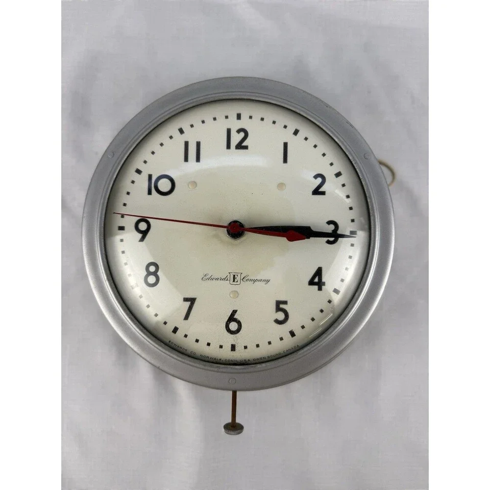 Vintage MCM Edwards Company Wall Clock, 8